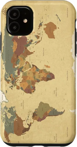 Vista 8 de Funda para teléfono inteligente con diseño de mapa mundial para iPhone 17