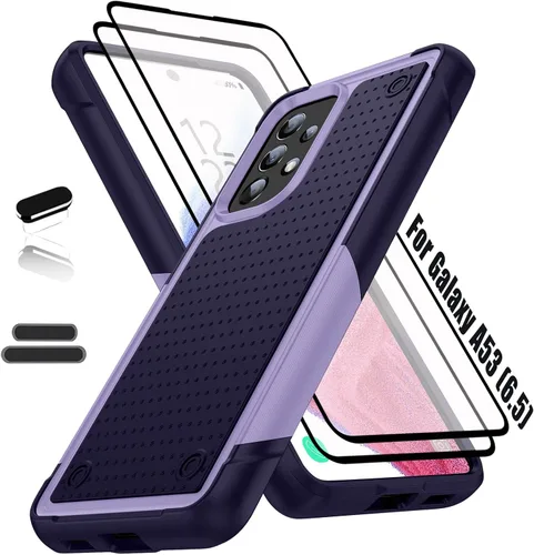 Vista 10 de Funda resistente para Samsung Galaxy A53 (5G) de 6.5 pulgadas, 4 esquinas con bolsas de aire [protección contra caídas de 12 pies], agarre