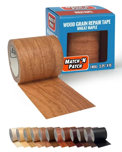 Vista 12 de Match 'N Patch Cinta de reparación realista, roble antiguo