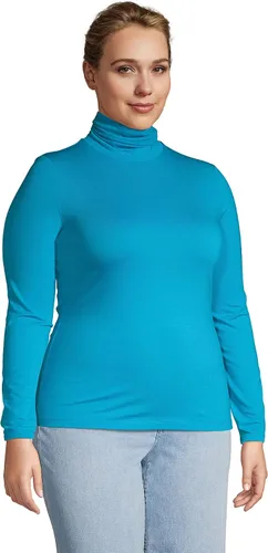 Vista 2 de Lands' End womens Lightweight Fitted Long Sleeve Turtleneck