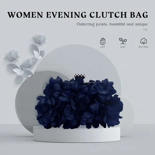 Vista 8 de JAMBHALA Bolsos de mano de noche con apliques florales, pequeños monederos de embrague para mujer