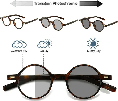Vista 3 de TR90 Gafas de lectura redondas multifocales progresivas para mujer, lentes de sol fotocromáticos de transición para hombre, lectores de enfoque
