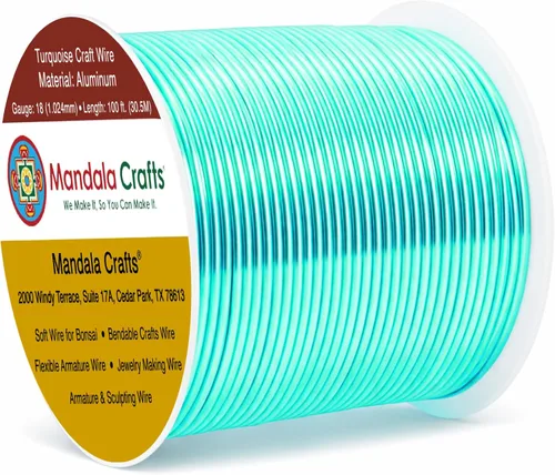 Vista 120 de Mandala Crafts - Alambre de aluminio anodizado de calibre 22 para hacer joyas - 137.2 m de alambre flexible surtido y coloreado - Doble para bonsái