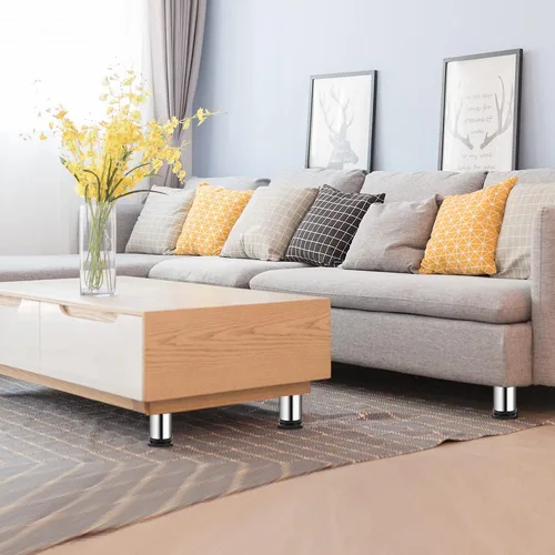 Vista 5 de Patas de acero inoxidable para muebles, patas ajustables de metal para escritorio, mesa de oficina para el hogar, proyectos de bricolaje, soporte