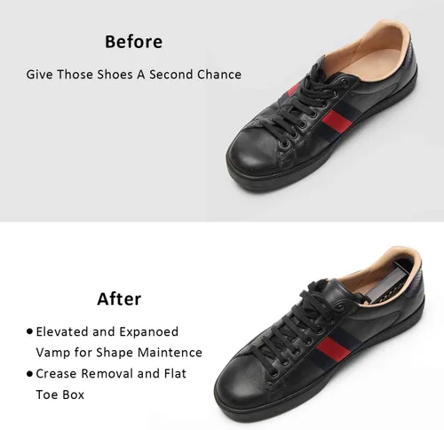 Vista 3 de AHIER Árboles de zapatos para hombres, 5 pares (10 unidades) árbol de plástico para tenis, zapatos ajustables para hombres, zapatos para zapatos
