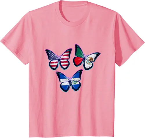 Vista 60 de Multiculti Heritage. Camiseta El Salvador México y Estados Unidos