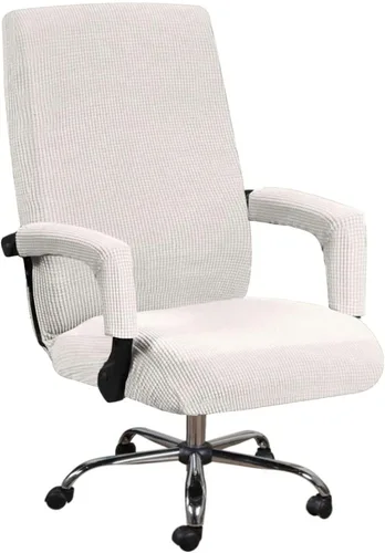 Vista 12 de Fundas de elastano para silla de oficina, fundas elásticas para silla de oficina de computadora, fundas giratorias a cuadros con cremalleras