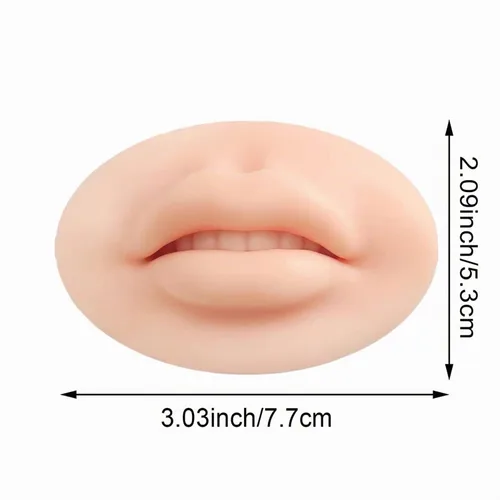 Vista 2 de Hipifans 3 labios falsos 3D, labios de silicona para práctica de maquillaje, labios suaves de práctica de tatuajes, modelo para suministros de 3