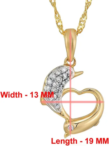 Vista 4 de Collar con dije de diamante, oro de 14 quilates con cadena de 18 pulgadas