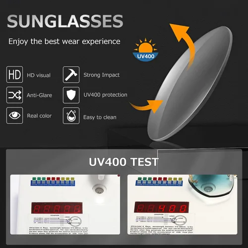 Vista 7 de AEVOGUE - Los lentes de sol para mujer sin bordes lentes de corte de diamante de tamaño grande AE0534