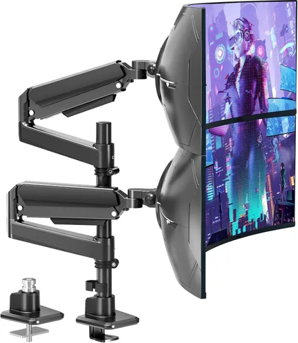 Vista 10 de MOUNTUP Brazo de monitor resistente para pantallas de 49, 45, 42, 40, 39, 34, 32 pulgadas, brazo de monitor ultraancho con capacidad para 4.4-44