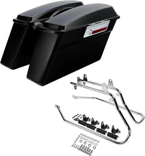 Vista 10 de Kit de soporte de conversión para alforjas extendidas de 4" TCMT, compatible con Harley Heritage Softail Fatboy FLSTF Breakout 1984-2017, negro
