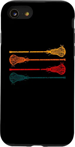 Vista 13 de iPhone 15 Lacrosse Lacrosse Sticks hombres mujeres niñas niños retro caso