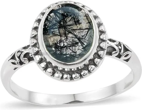 Vista 30 de Anillo de plata de ley 925 para mujer, anillo único de gema ovalada hecho a mano
