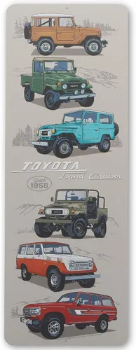 Vista 8 de Letrero redondo de metal para Toyota Land Cruiser Off-Road – Letrero retro de Toyota para garaje, tienda o cueva de hombre