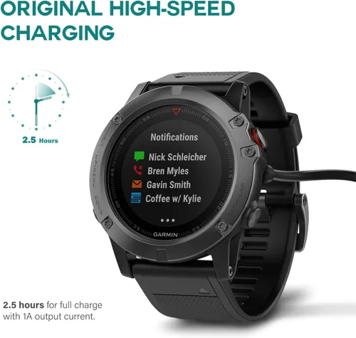 Vista 6 de TUSITA Cable de carga/datos de enchufe USB-C compatible con Garmin Watch, 1M, paquete de 2
