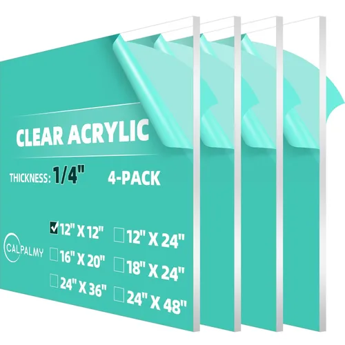 Vista 17 de CALPALMY (2-Pack) Hoja de plexiglás acrílico transparente de 24 x 36, 1/4" de grosor; Uso para proyectos de manualidades, letreros, vitrinas
