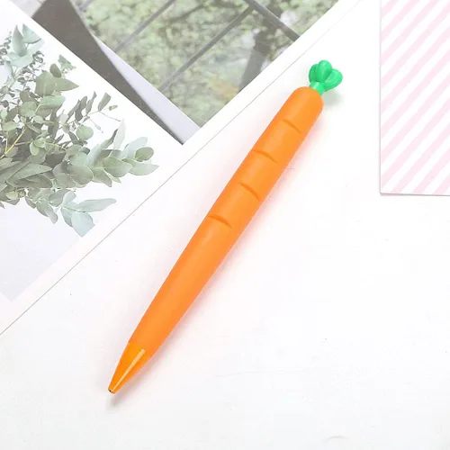 Vista 8 de sencoo Paquete de 4 lápices mecánicos de zanahoria, papelería creativa para estudiantes, regalo de cumpleaños, premio escolar, regalo para niños