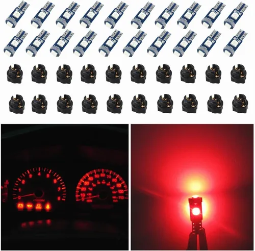 Vista 11 de WLJH 74 focos LED para salpicadero Mini T5 2721 27 37 286 cuña enchufe de giro PC74 para panel de instrumentos automotor, juego de luces indicadoras