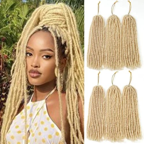 Vista 12 de WIGNEE Cabello de Ganchillo 120 Hebras Locs Sintéticos 8 Pulgadas Locs Suaves Pre-Trenzados 6 Paquetes Cabello de Ganchillo Pre-Anudado para Mujeres