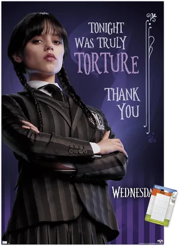 Vista 10 de Trends International Wednesday - Póster de pared de tortura, 14.72 x 22.37 pulgadas, versión enmarcada de madera de granero
