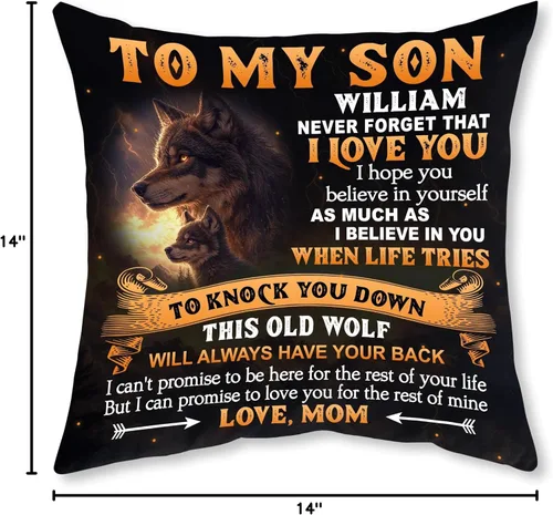 Vista 8 de Hyturtle Almohada personalizada para mi hijo – Regalos de mamá a hijo adulto – Regalos inspiradores en cumpleaños – Regalos de graduación