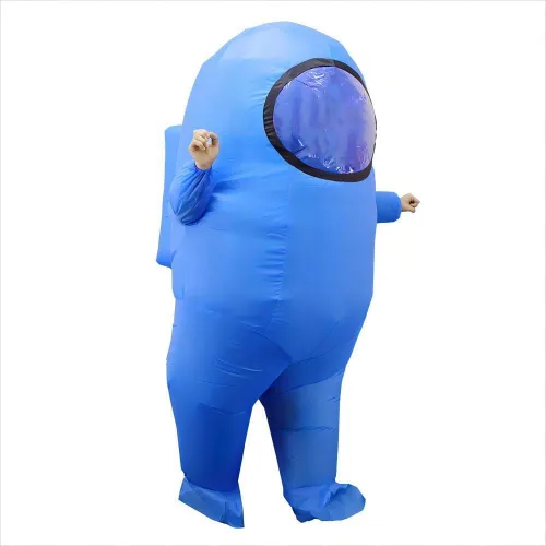 Vista 5 de Among Us - Disfraz inflable y divertido para adultos, traje espacial para Halloween, disfraz de astronauta para adultos fanáticos del videojuego
