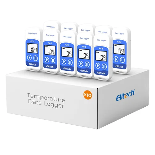 Vista 11 de Elitech Registrador de datos de temperatura USB RC-5 32000 puntos de alta precisión (paquete de 3)