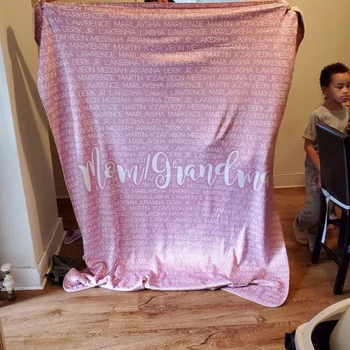 Vista 9 de Manta personalizada con nombre para bebés y adultos, manta personalizada con nombre para el día de la madre, el mejor regalo para mamá, papá, Abuela