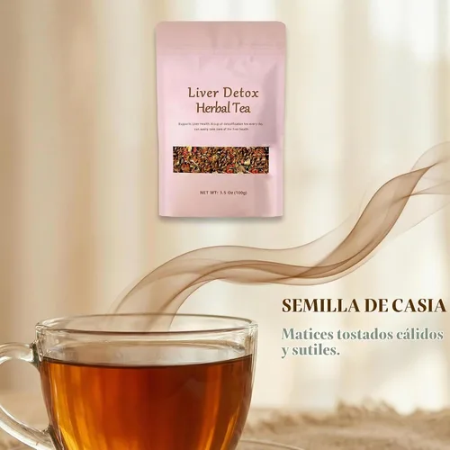 Vista 7 de Té de hierbas para desintoxicación del hígado, té de raíz de diente de león, té de semilla de casia de crisantemo y baya de goji, té para la salud