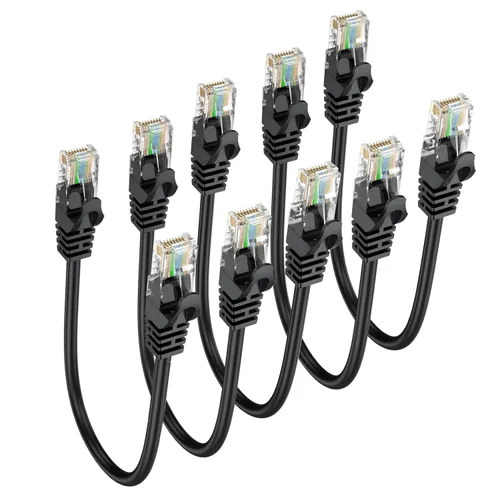 Vista 15 de Cable Ethernet corto de 0.5 pies, paquete de 2 cables de conexión Cat6 de 6 pulgadas (cable Cat 6, cable RJ45 de Internet, cable de red) 10 Gbps