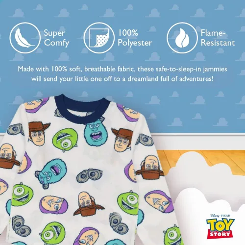 Vista 3 de Disney Boys' Big 2-Piece Loose-fit Pixar Pajama Set
