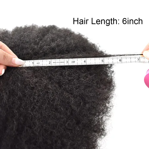 Vista 4 de Unidad de cabello de tejido afro para hombres negros, sistema de reemplazo de cabello humano brasileño para hombres africanos estadounidenses encaje