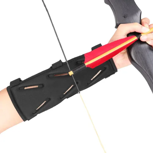 Vista 3 de Protector de Brazo de Tiro con Arco Ajustable Protector de 3 Correas Accesorio Ligero de Caza Tiro al Blanco Adulto Unisex Protectores de Brazo