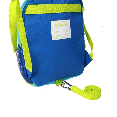 Vista 6 de Yodo, Bolsa para almuerzo aislada y mochila preescolar infantil, con correa de arnés de seguridad para niños o niñas, Dinosaur