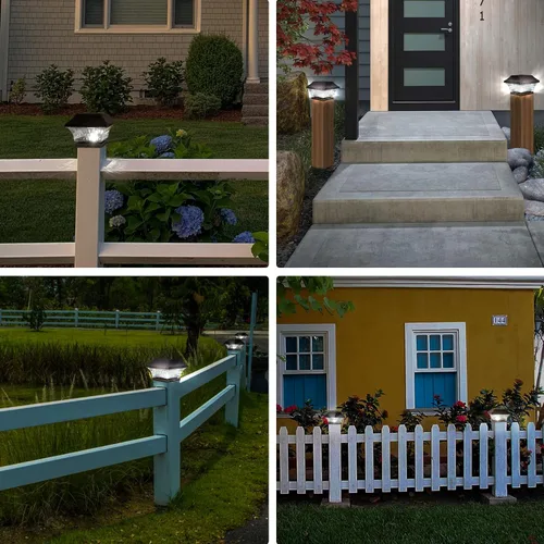 Vista 6 de SUNWIND Luces Solares para Tapas de Postes Exteriores 4x4 LED Iluminación Solar de Jardín Luz de Tapa para Terraza y Cerca Poste de Madera Cobre