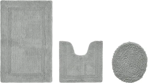 Vista 165 de Better Trends - Juego de 2 alfombras de baño 100% algodón, extra suaves, con borlas, de 17" x 24", alfombra de baño superabsorbente y reversible