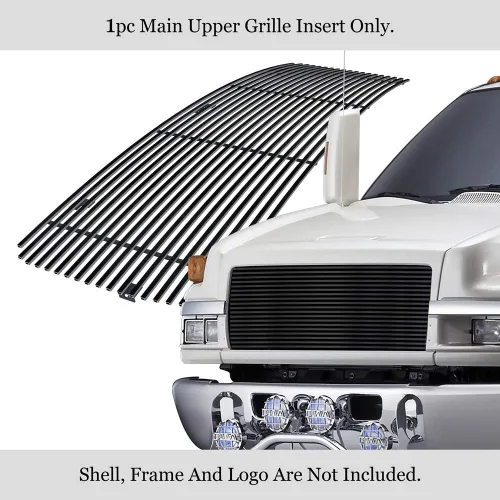 Vista 3 de APS Compatible con Chevy Kodiak C4500 C5500 C6500 2003-2009 para modelo de actualización principal superior acero inoxidable negro 8x6 horizontal