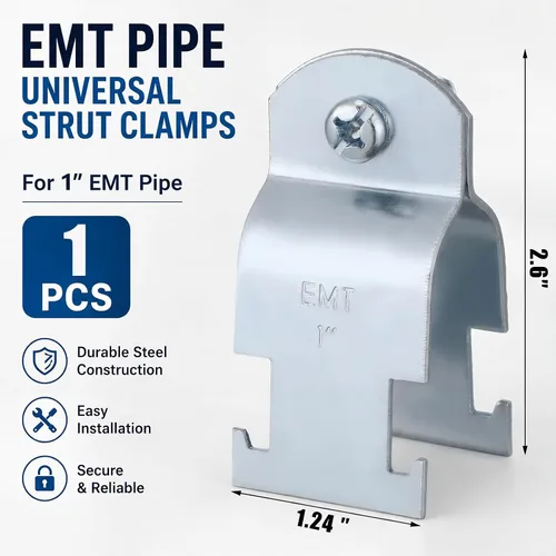 Vista 3 de Landhoow Emt Pipe - Abrazaderas universales de puntal para canal, accesorio de conducto electro galvanizado con perno y tuerca, herramienta