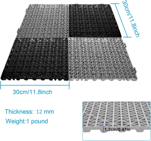 Vista 2 de Paquete de 12 alfombrillas de goma antideslizantes de 12 x 12 pulgadas para cojín de ducha, tamaño DIY, antideslizante, para baño, azulejos