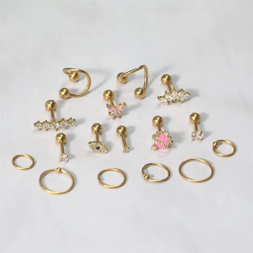 Vista 6 de UBOORY Aretes de cartílago, aretes hipoalergénicos, joyería de piercing para tragus, aretes de daith, aretes de hélice, joyería de piercing