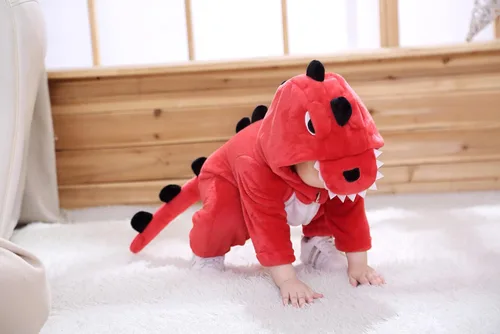 Vista 7 de TONWHAR Mameluco unisex para bebé pijama de dinosaurio de dibujos animados para perros pequeños
