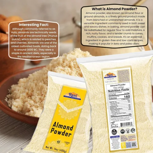 Vista 4 de Almendras en polvo Rani 14oz (400g) ~ Todo natural Apto para gluten Sin OMG Kosher Vegano Producto de Estados Unidos