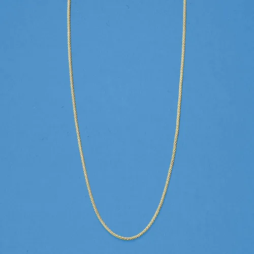 Vista 5 de Ross-Simons Collar de cadena de palomitas de maíz ajustable de oro amarillo de 14 quilates de 0.039 in, Oro, No es una piedra preciosa