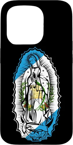 Vista 14 de Funda para iPhone 16 Virgen de Guadalupe con bandera de Guatemala