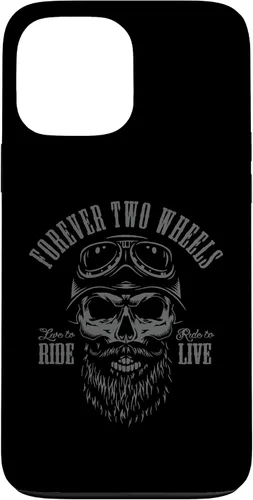 Vista 24 de Forever Two Wheels Biker Skull with Beard Motorcycle Design - Carcasa para iPhone 17
