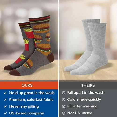 Vista 6 de NKPT Fun Socks for Men Mens Funny Socks Novelty Socks Funky Socks Men Crazy Socks for Men Single Packs