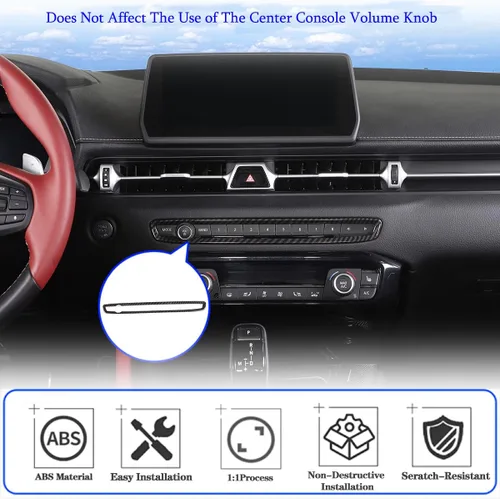 Vista 4 de Marco de perilla de volumen de consola central compatible con Toyota Supra GR A90 A91 MK5 2019-2026, marco decorativo de perilla de interruptor
