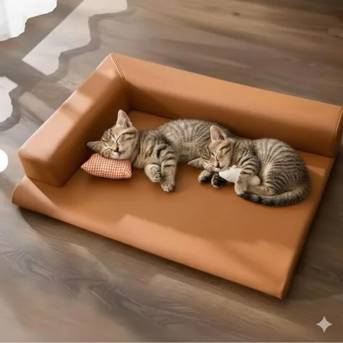 Vista 4 de Cama ortopédica para perros de tamaño pequeño a mediano, sofá lavable en forma de L para mascotas con funda extraíble, sofá de espuma viscoelástica