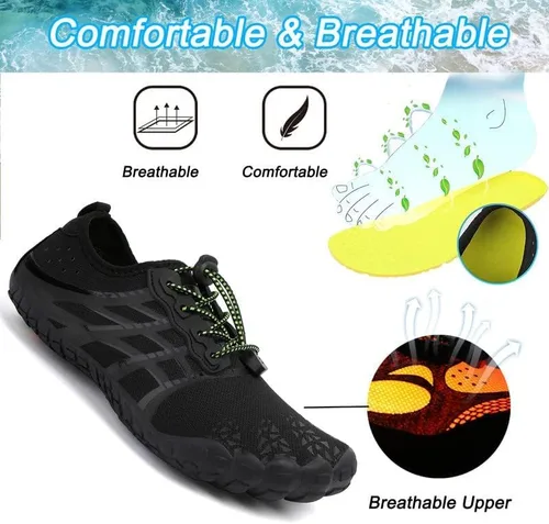Vista 4 de LIZRHA Zapatos de agua para hombres y mujeres de secado rápido, zapatos de natación acuática, zapatos descalzos para pesca al aire libre, playa